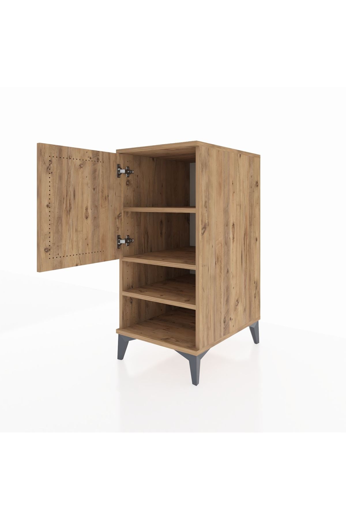 Kronos Komodin 3 Raflı Tek Kapaklı 44x59x96 Çam-Çam
