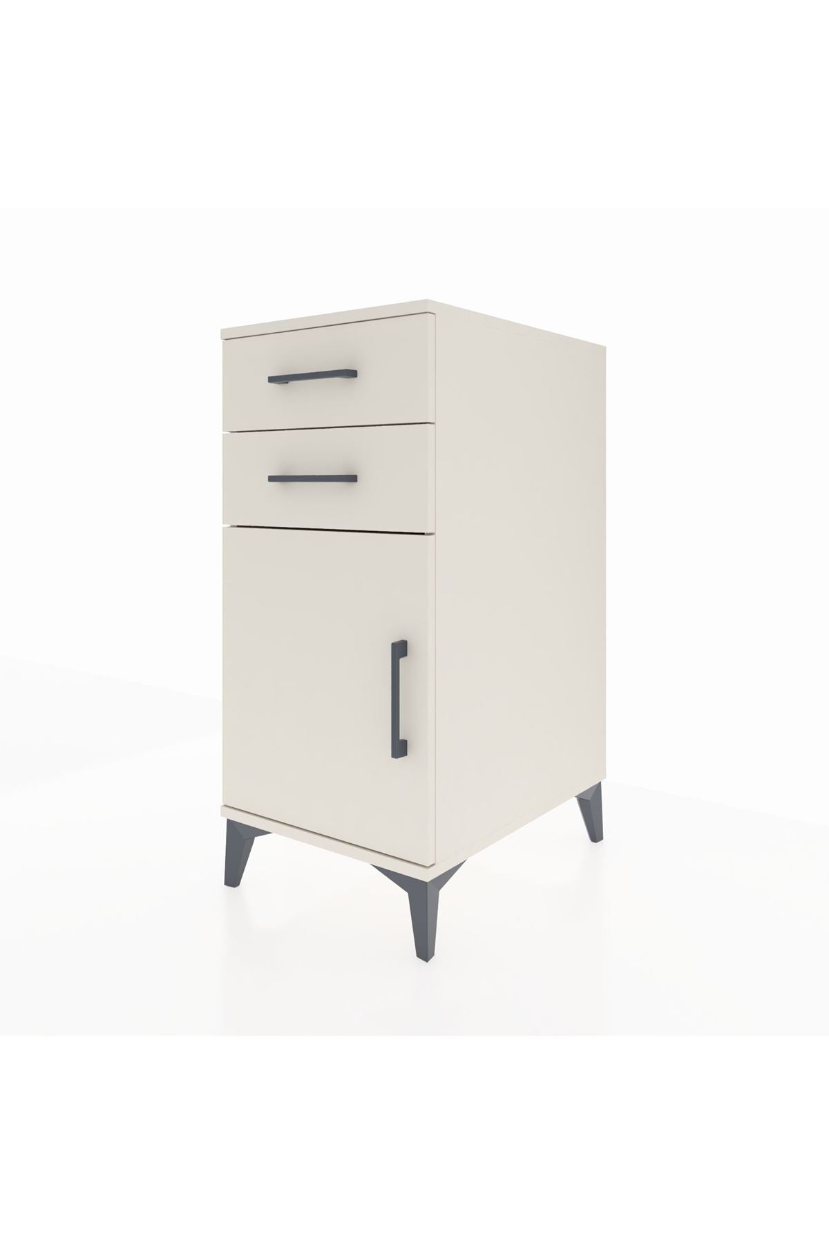 Kronos Komodin Tek Raflı 2 Çekmeceli Tek Kapaklı 44x59x96 Aytaşı-Aytaşı
