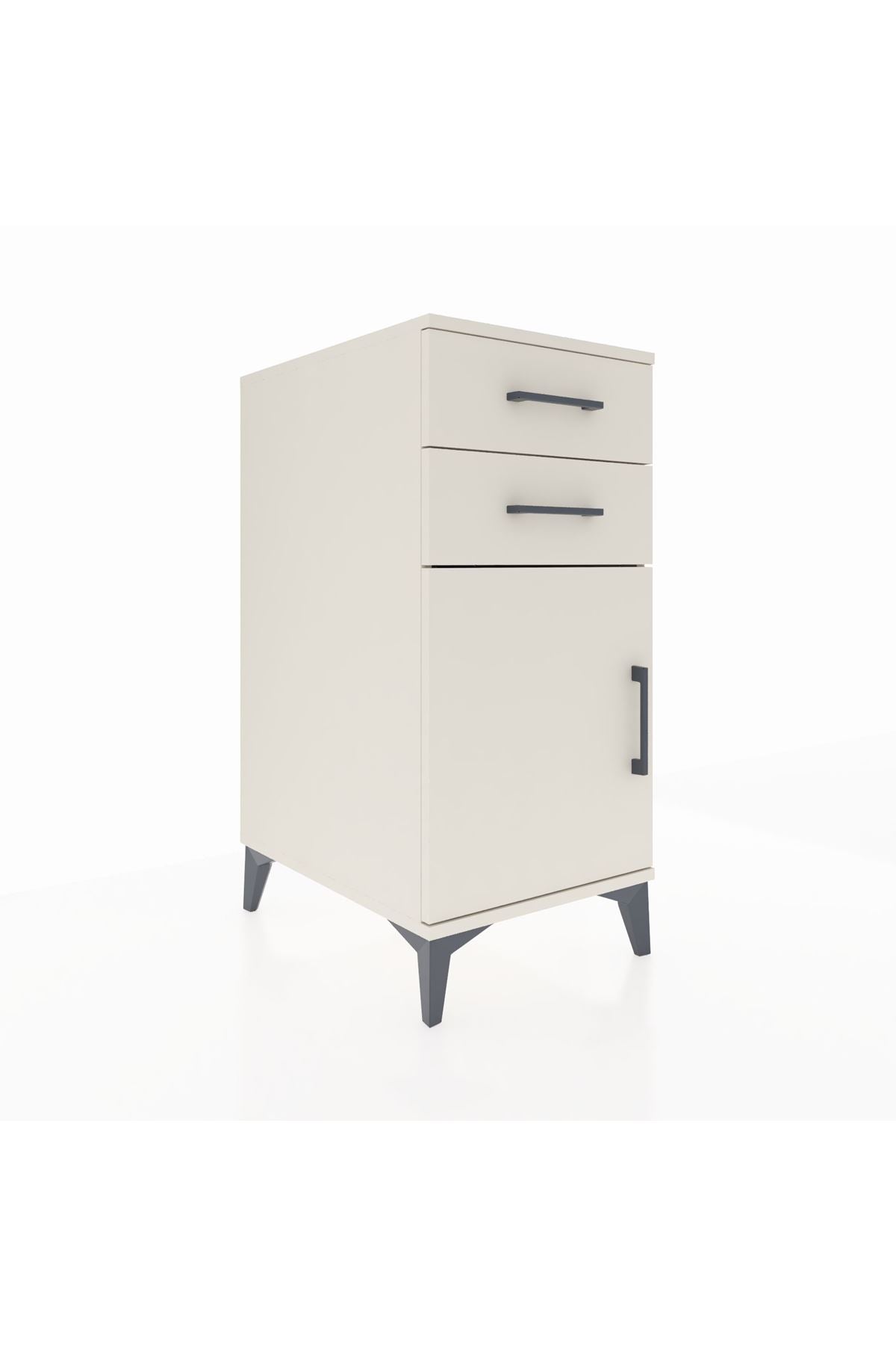 Kronos Komodin Tek Raflı 2 Çekmeceli Tek Kapaklı 44x59x96 Aytaşı-Aytaşı