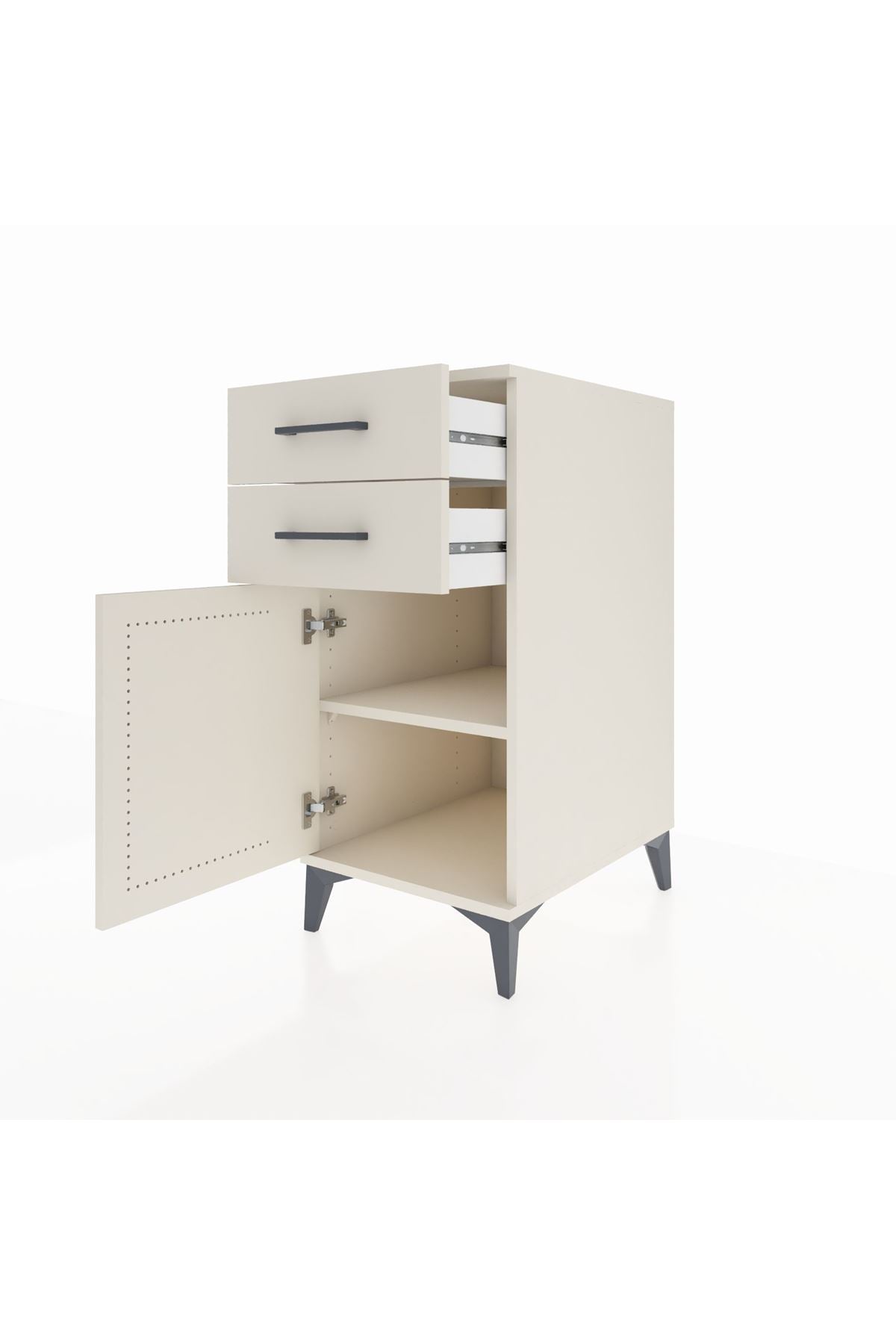 Kronos Komodin Tek Raflı 2 Çekmeceli Tek Kapaklı 44x59x96 Aytaşı-Aytaşı