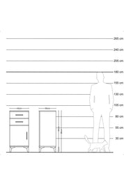 Kronos Komodin Tek Raflı 2 Çekmeceli Tek Kapaklı 44x59x96 Aytaşı-Çam