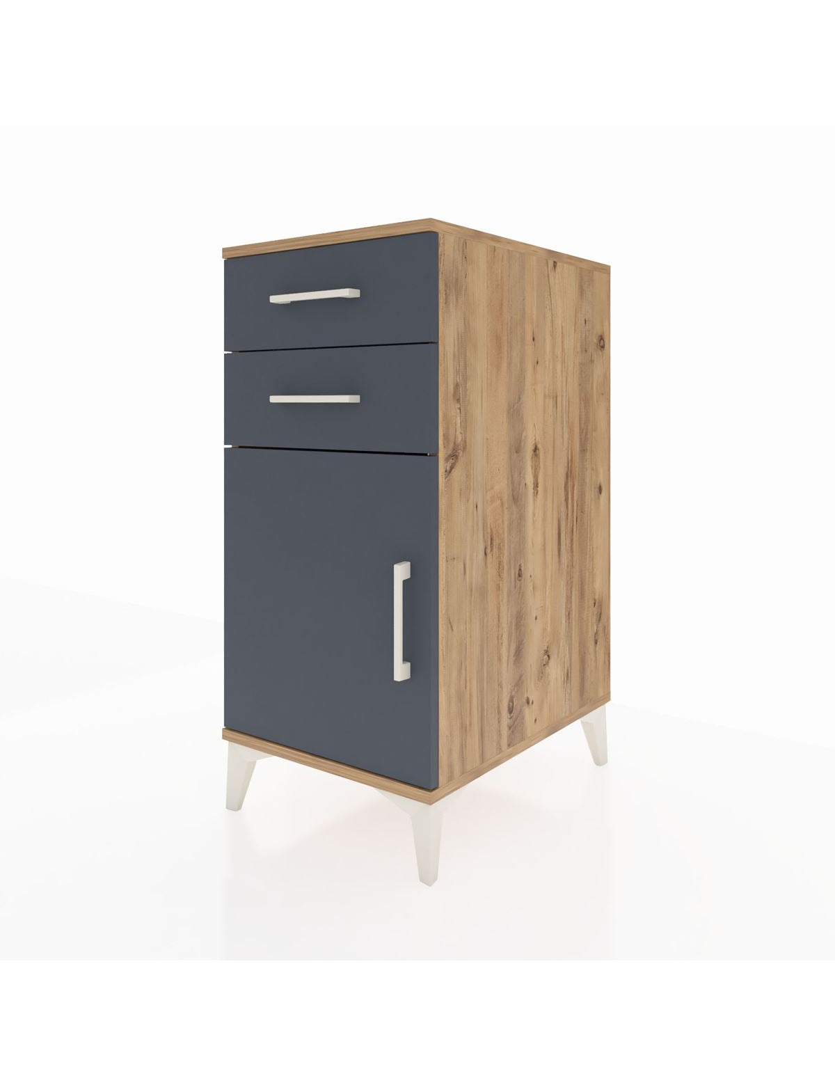 Kronos Komodin Tek Raflı 2 Çekmeceli Tek Kapaklı 44x59x96 - S75M034V8C