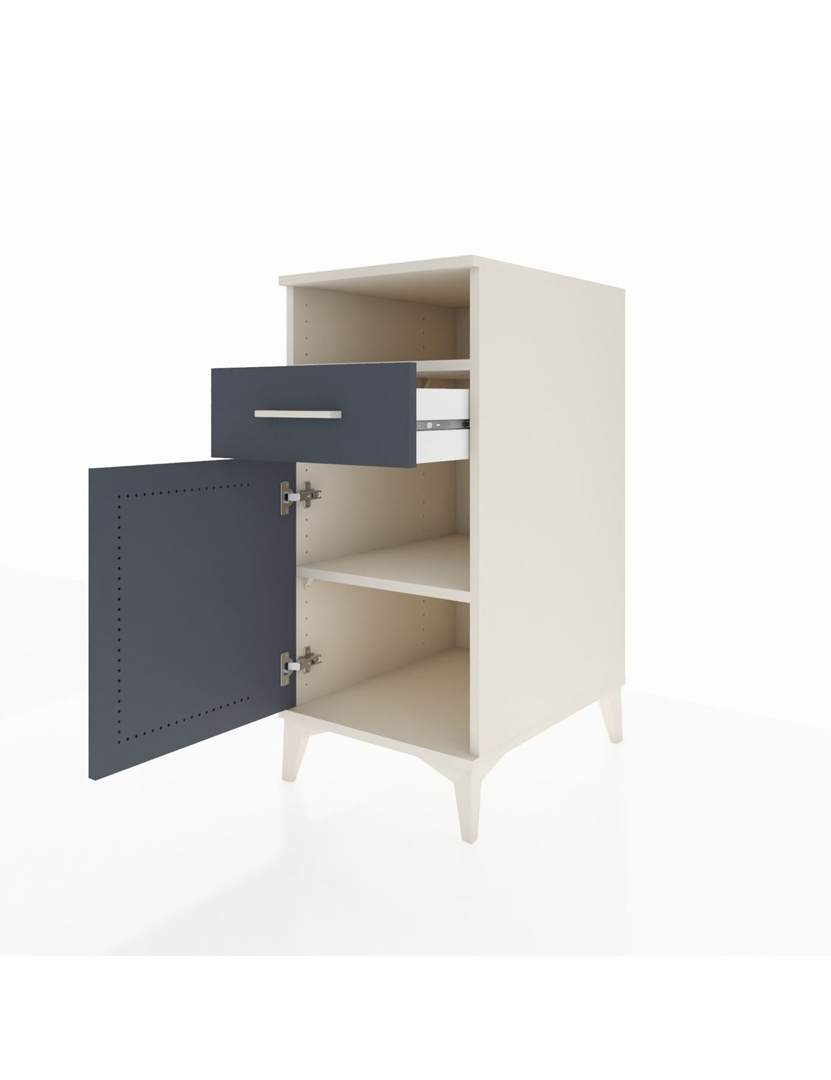 Kronos Komodin 2 Raflı Tek Çekmeceli Tek Kapaklı 44x59x96 - S75M035V2C