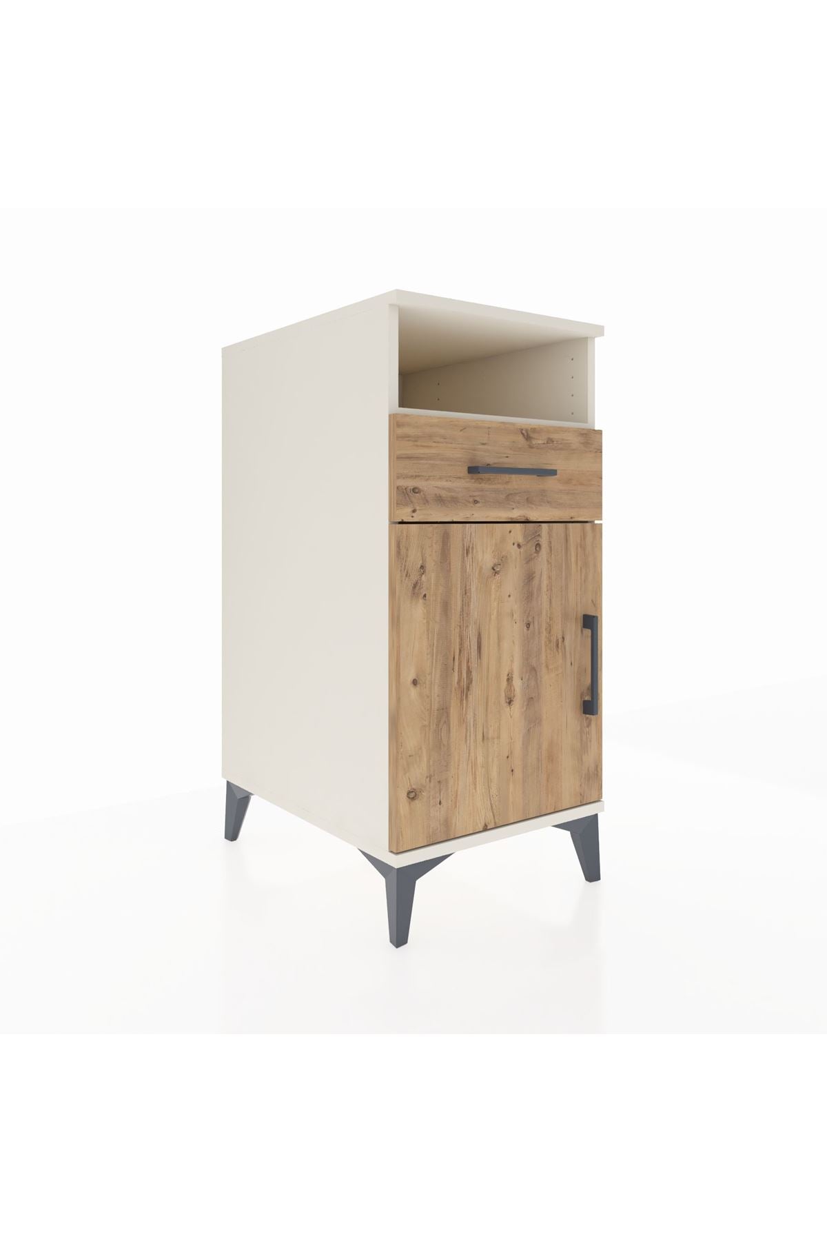 Kronos Komodin 2 Raflı Tek Çekmeceli Tek Kapaklı 44x59x96 Aytaşı-Çam