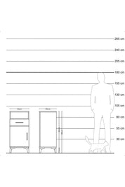 Kronos Komodin 2 Raflı Tek Çekmeceli Tek Kapaklı 44x59x96 Antrasit-Antrasit