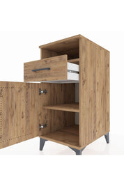 Kronos Komodin 2 Raflı Tek Çekmeceli Tek Kapaklı 44x59x96 Çam-Çam
