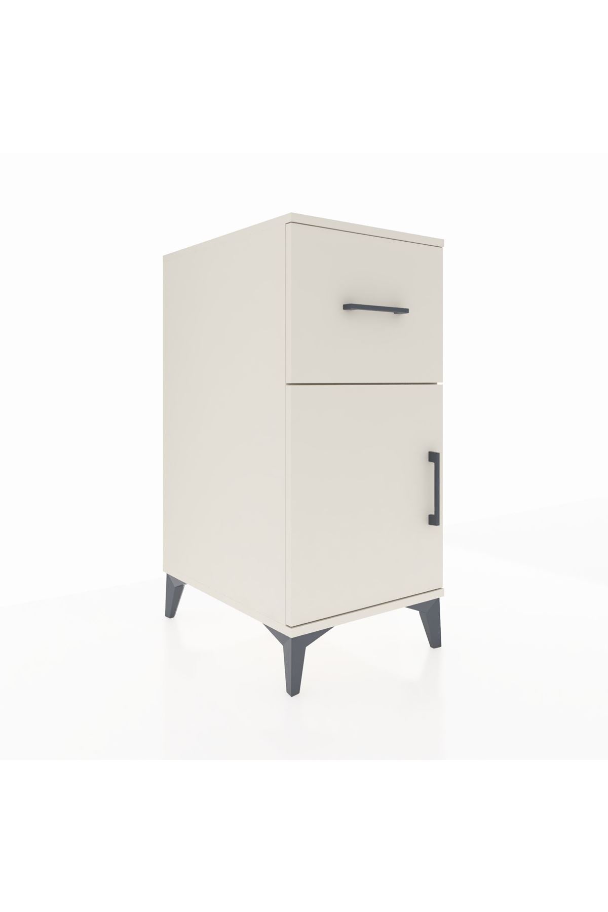Kronos Komodin Tek Raflı Tek Çekmeceli Tek Kapaklı 44x59x96 Aytaşı-Aytaşı
