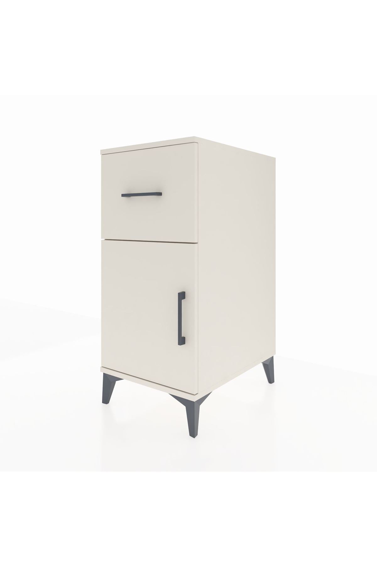 Kronos Komodin Tek Raflı Tek Çekmeceli Tek Kapaklı 44x59x96 Aytaşı-Aytaşı