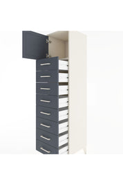 Hyperion Dolap Tek Raflı 8 Çekmeceli Tek Kapaklı 44x44x182 Aytaşı-Antrasit