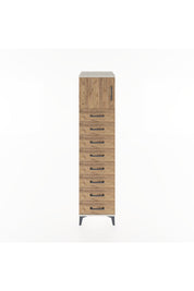 Hyperion Dolap Tek Raflı 8 Çekmeceli Tek Kapaklı 44x44x182 Aytaşı-Çam