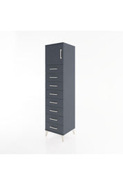 Hyperion Dolap Tek Raflı 8 Çekmeceli Tek Kapaklı 44x44x182 Antrasit-Antrasit
