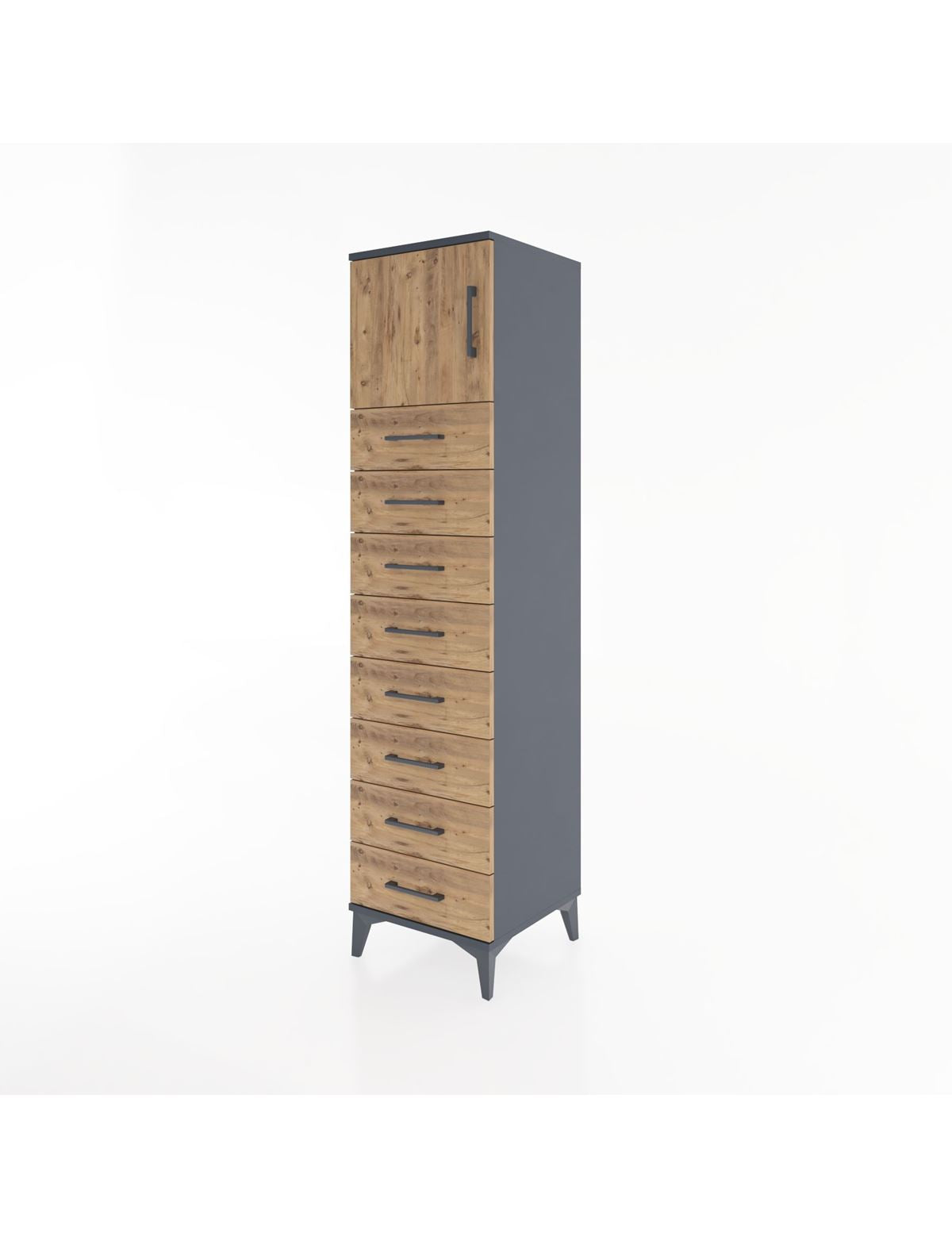 Hyperion Dolap Tek Raflı 8 Çekmeceli Tek Kapaklı 44x44x182 - S55M001V6B