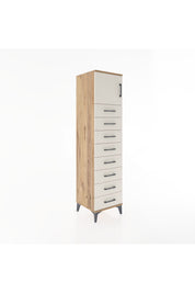Hyperion Dolap Tek Raflı 8 Çekmeceli Tek Kapaklı 44x44x182 Çam-Aytaşı