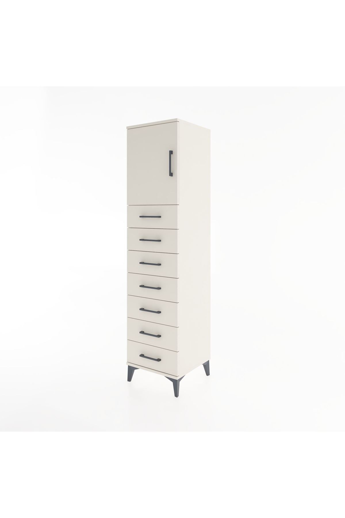 Hyperion Dolap Tek Raflı 7 Çekmeceli Tek Kapaklı 44x44x182 Aytaşı-Aytaşı