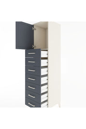 Hyperion Dolap Tek Raflı 7 Çekmeceli Tek Kapaklı 44x44x182 Aytaşı-Antrasit