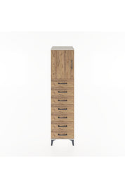 Hyperion Dolap Tek Raflı 7 Çekmeceli Tek Kapaklı 44x44x182 Aytaşı-Çam