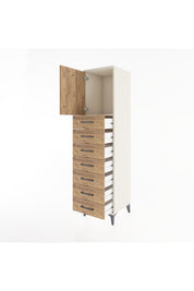 Hyperion Dolap Tek Raflı 7 Çekmeceli Tek Kapaklı 44x44x182 Aytaşı-Çam