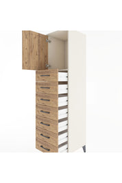 Hyperion Dolap Tek Raflı 7 Çekmeceli Tek Kapaklı 44x44x182 Aytaşı-Çam