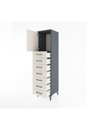Hyperion Dolap Tek Raflı 7 Çekmeceli Tek Kapaklı 44x44x182 Antrasit-Aytaşı