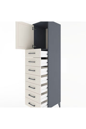 Hyperion Dolap Tek Raflı 7 Çekmeceli Tek Kapaklı 44x44x182 Antrasit-Aytaşı