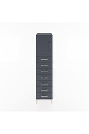 Hyperion Dolap Tek Raflı 7 Çekmeceli Tek Kapaklı 44x44x182 Antrasit-Antrasit