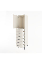 Hyperion Dolap Tek Raflı 6 Çekmeceli Tek Kapaklı 44x44x182 Aytaşı-Aytaşı