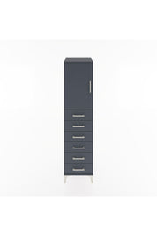 Hyperion Dolap Tek Raflı 6 Çekmeceli Tek Kapaklı 44x44x182 Antrasit-Antrasit