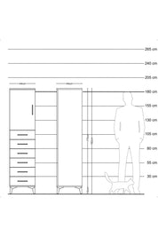 Hyperion Dolap Tek Raflı 6 Çekmeceli Tek Kapaklı 44x44x182 Çam-Aytaşı