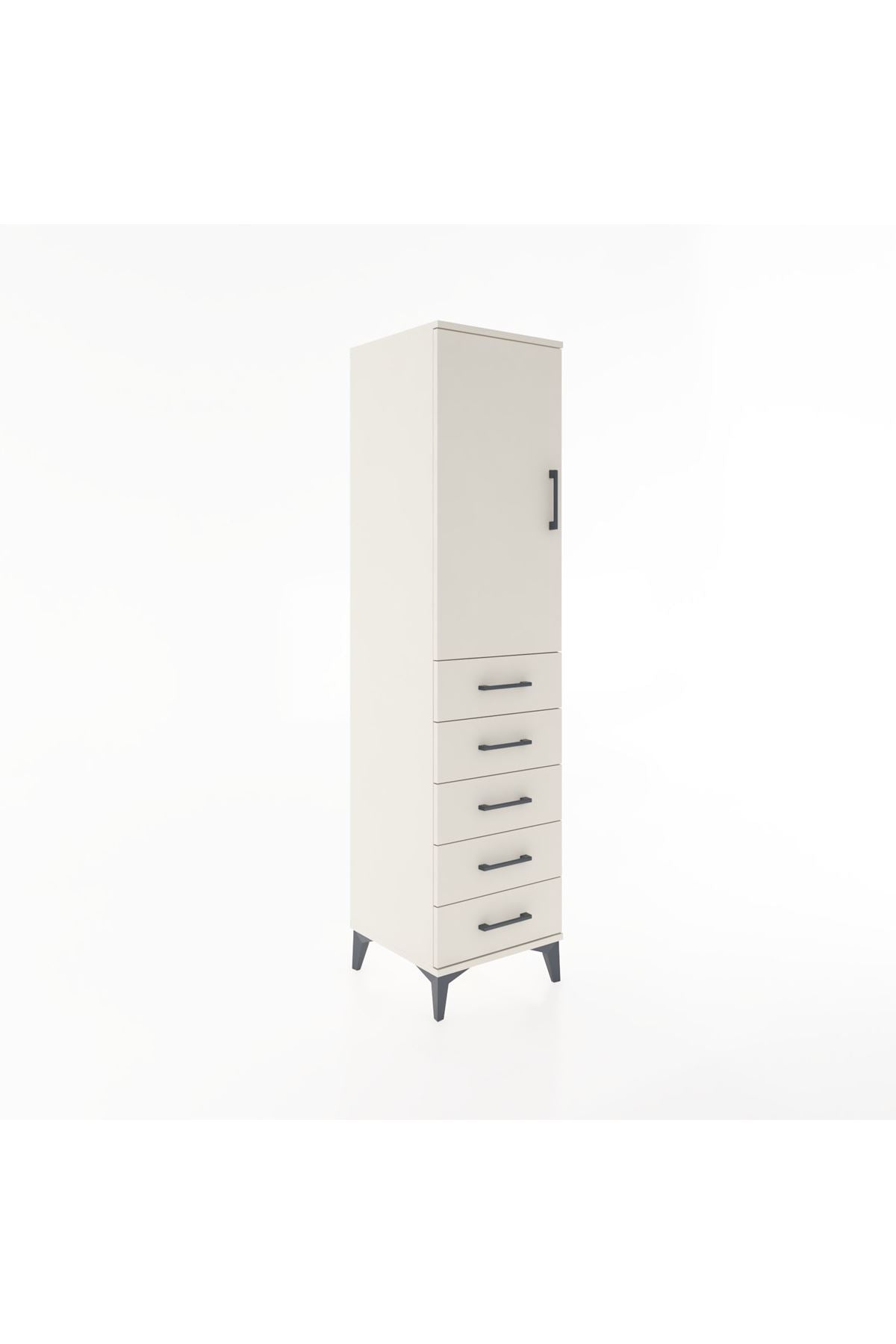 Hyperion Dolap 2 Raflı 5 Çekmeceli Tek Kapaklı 44x44x182 Aytaşı-Aytaşı