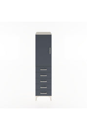 Hyperion Dolap 2 Raflı 5 Çekmeceli Tek Kapaklı 44x44x182 Aytaşı-Antrasit