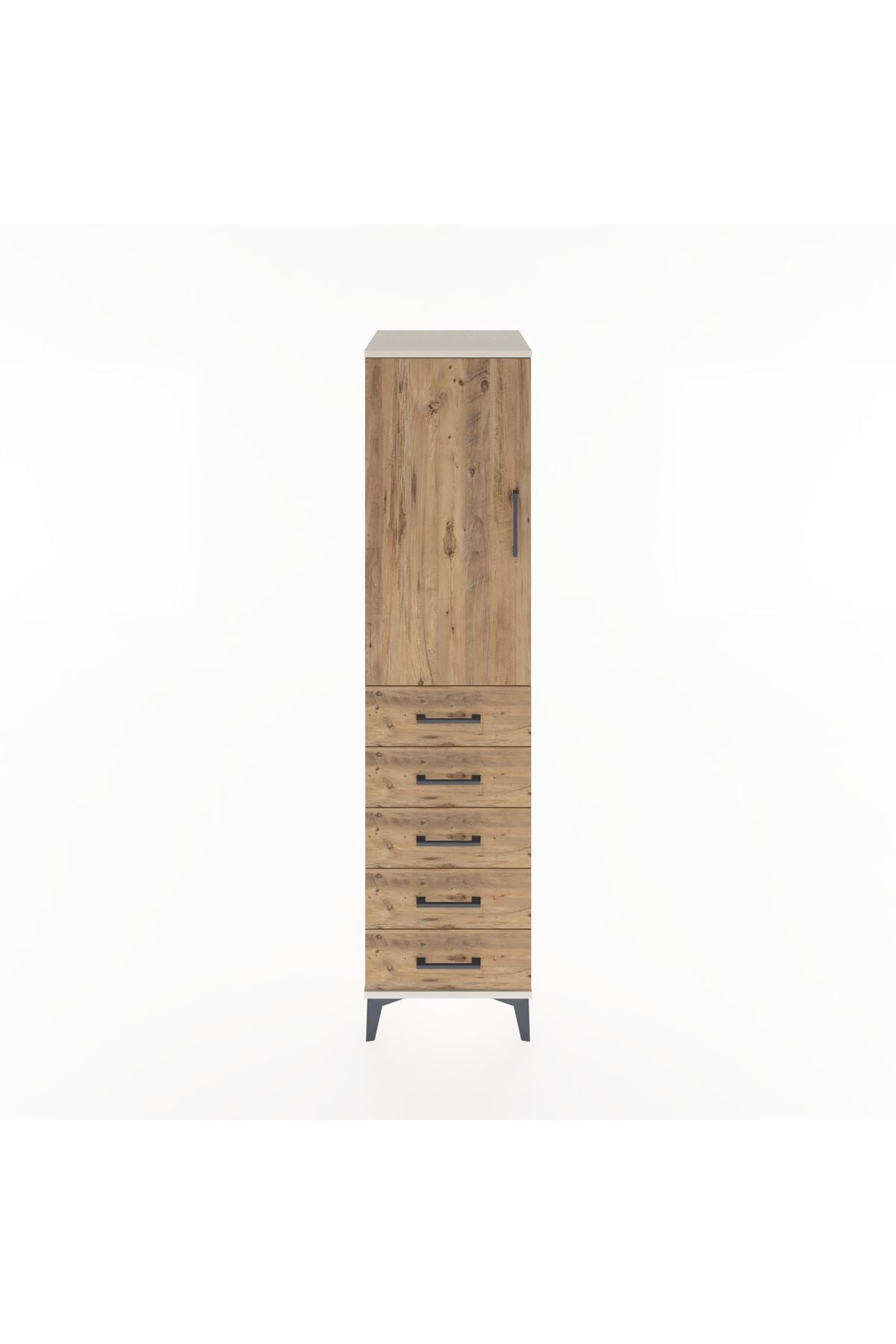 Hyperion Dolap 2 Raflı 5 Çekmeceli Tek Kapaklı 44x44x182 Aytaşı-Çam