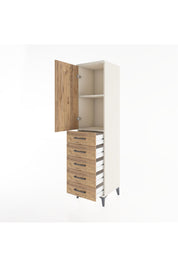 Hyperion Dolap 2 Raflı 5 Çekmeceli Tek Kapaklı 44x44x182 Aytaşı-Çam