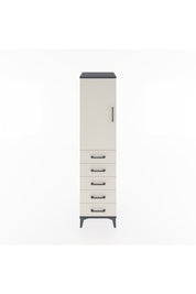 Hyperion Dolap 2 Raflı 5 Çekmeceli Tek Kapaklı 44x44x182 Antrasit-Aytaşı