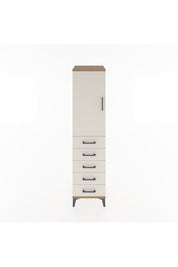 Hyperion Dolap 2 Raflı 5 Çekmeceli Tek Kapaklı 44x44x182 Çam-Aytaşı