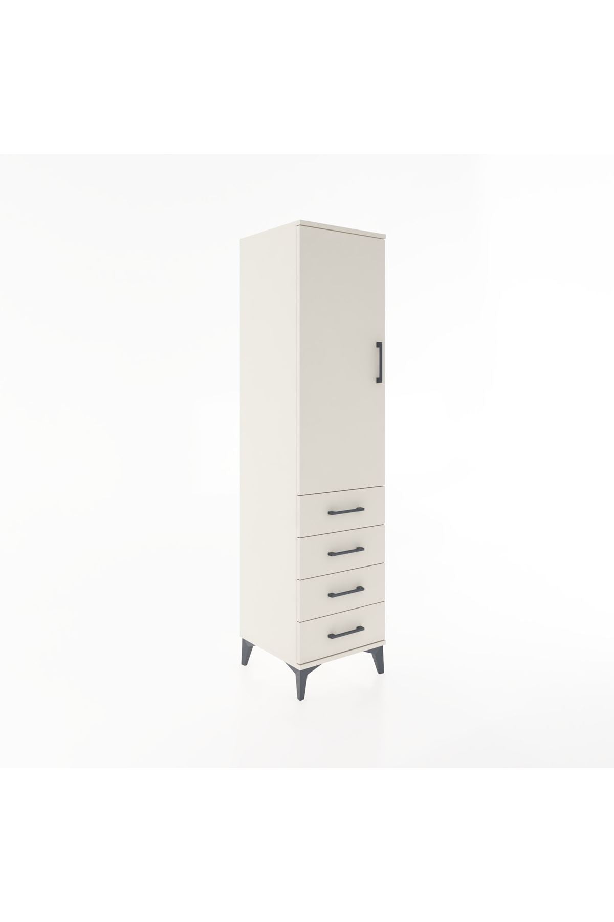 Hyperion Dolap 2 Raflı 4 Çekmeceli Tek Kapaklı 44x44x182 Aytaşı-Aytaşı