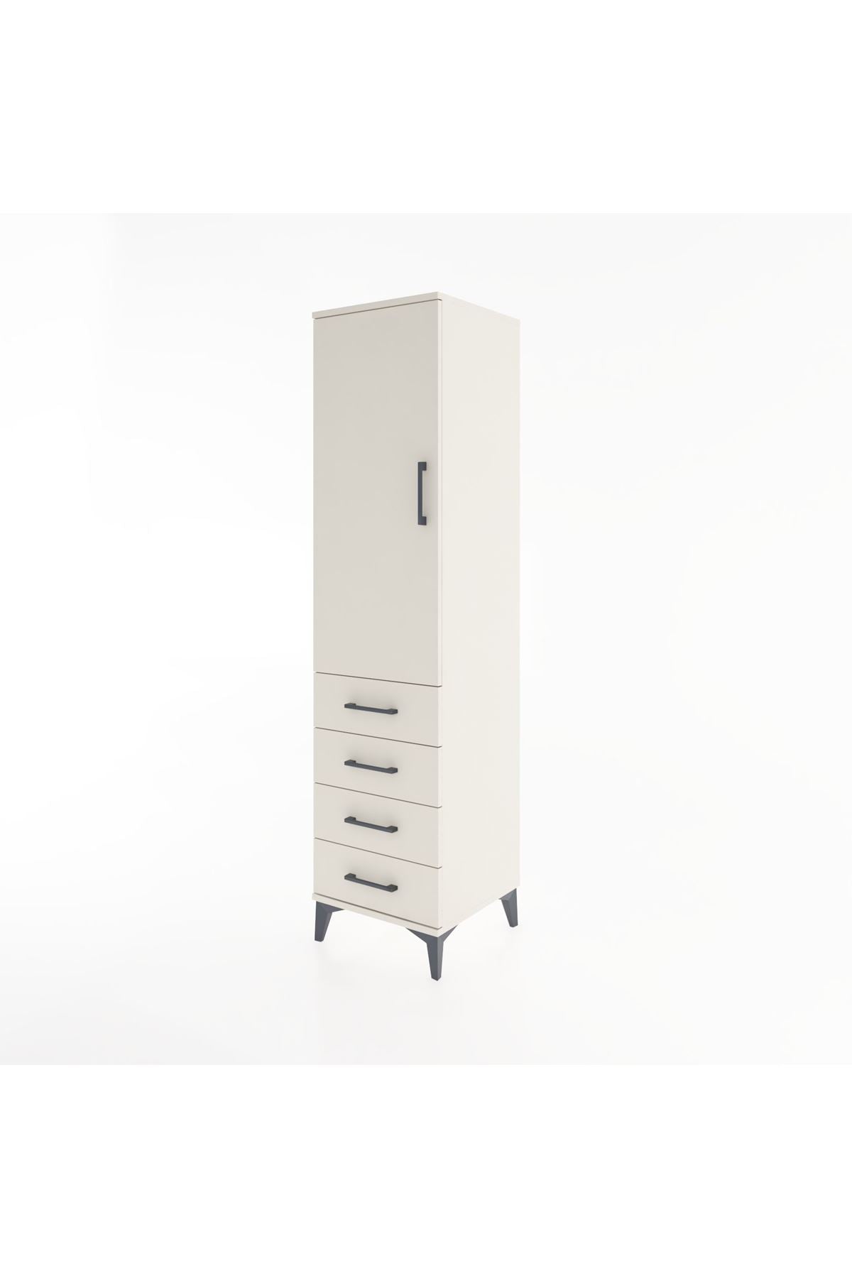 Hyperion Dolap 2 Raflı 4 Çekmeceli Tek Kapaklı 44x44x182 Aytaşı-Aytaşı