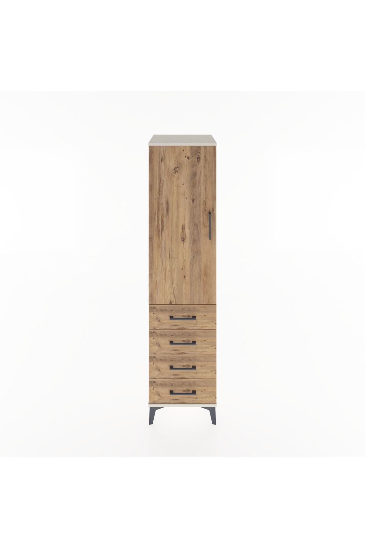 Hyperion Dolap 2 Raflı 4 Çekmeceli Tek Kapaklı 44x44x182 Aytaşı-Çam