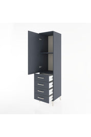 Hyperion Dolap 2 Raflı 4 Çekmeceli Tek Kapaklı 44x44x182 Antrasit-Antrasit