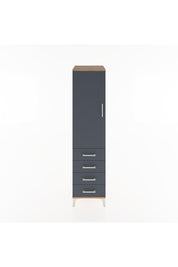 Hyperion Dolap 2 Raflı 4 Çekmeceli Tek Kapaklı 44x44x182 Çam-Antrasit