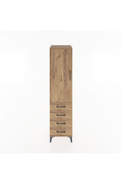 Hyperion Dolap 2 Raflı 4 Çekmeceli Tek Kapaklı 44x44x182 Çam-Çam