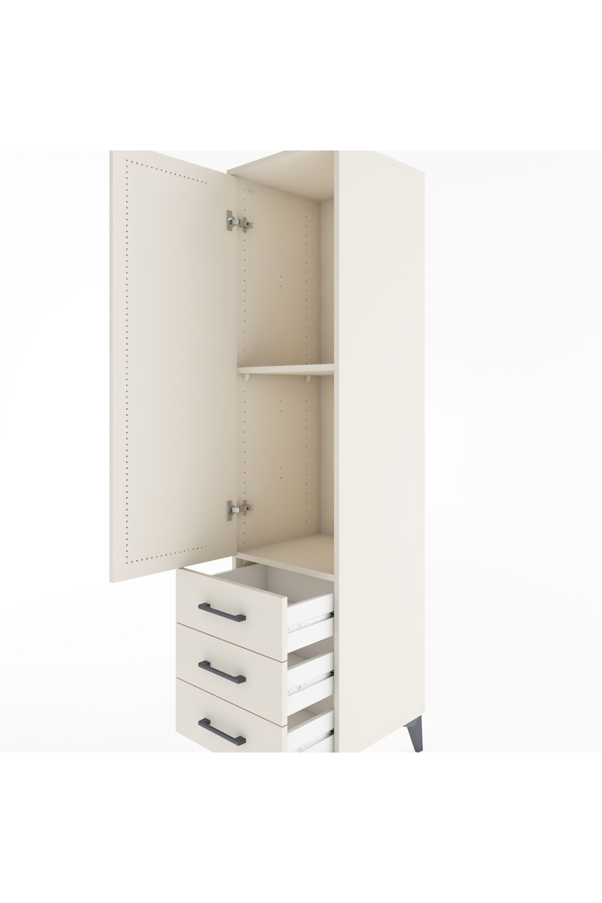 Hyperion Dolap 2 Raflı 3 Çekmeceli Tek Kapaklı 44x44x182 Aytaşı-Aytaşı