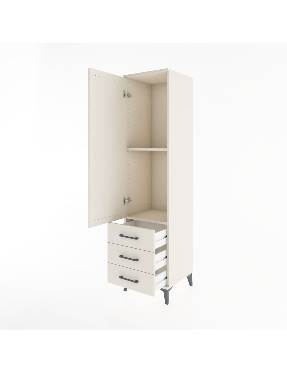 Hyperion Dolap 2 Raflı 3 Çekmeceli Tek Kapaklı 44x44x182 - S55M006V1B