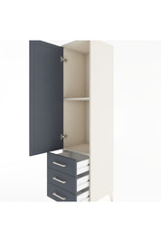 Hyperion Dolap 2 Raflı 3 Çekmeceli Tek Kapaklı 44x44x182 Aytaşı-Antrasit