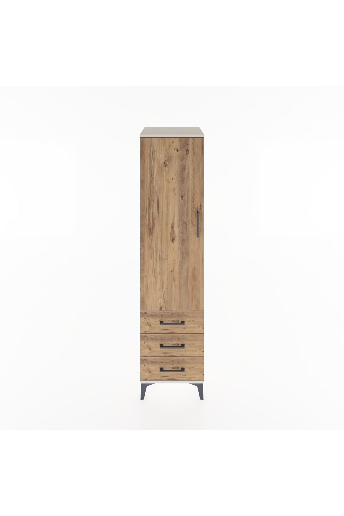 Hyperion Dolap 2 Raflı 3 Çekmeceli Tek Kapaklı 44x44x182 Aytaşı-Çam