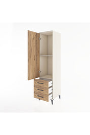 Hyperion Dolap 2 Raflı 3 Çekmeceli Tek Kapaklı 44x44x182 Aytaşı-Çam