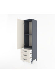 Hyperion Dolap 2 Raflı 3 Çekmeceli Tek Kapaklı 44x44x182 Antrasit-Aytaşı