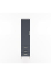 Hyperion Dolap 2 Raflı 3 Çekmeceli Tek Kapaklı 44x44x182 Antrasit-Antrasit