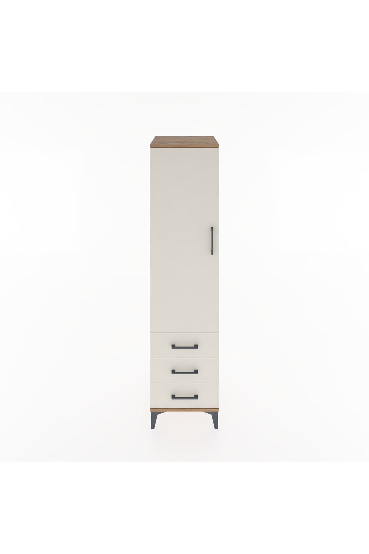 Hyperion Dolap 2 Raflı 3 Çekmeceli Tek Kapaklı 44x44x182 Çam-Aytaşı