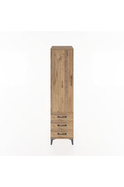 Hyperion Dolap 2 Raflı 3 Çekmeceli Tek Kapaklı 44x44x182 Çam-Çam