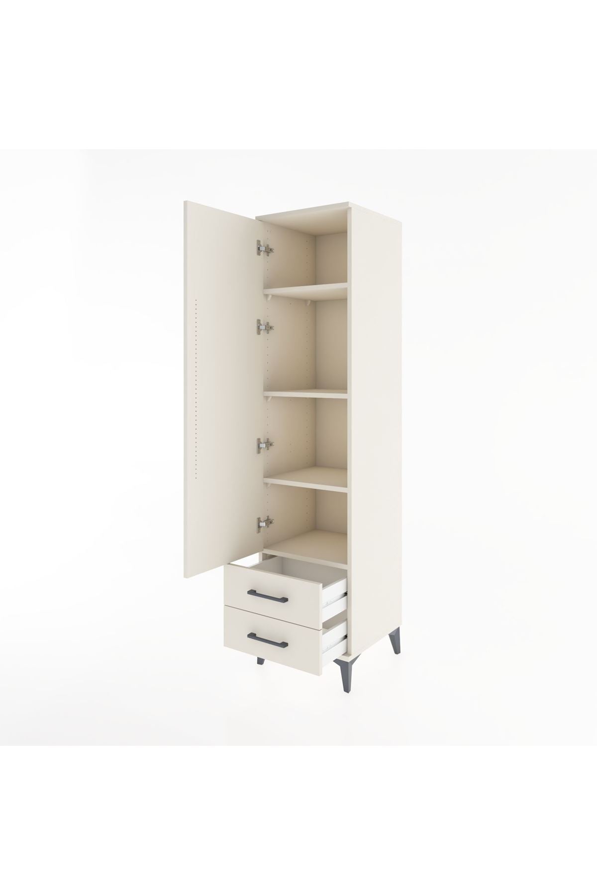 Hyperion Dolap 4 Raflı 2 Çekmeceli Tek Kapaklı 44x44x182 - S55M007V1B